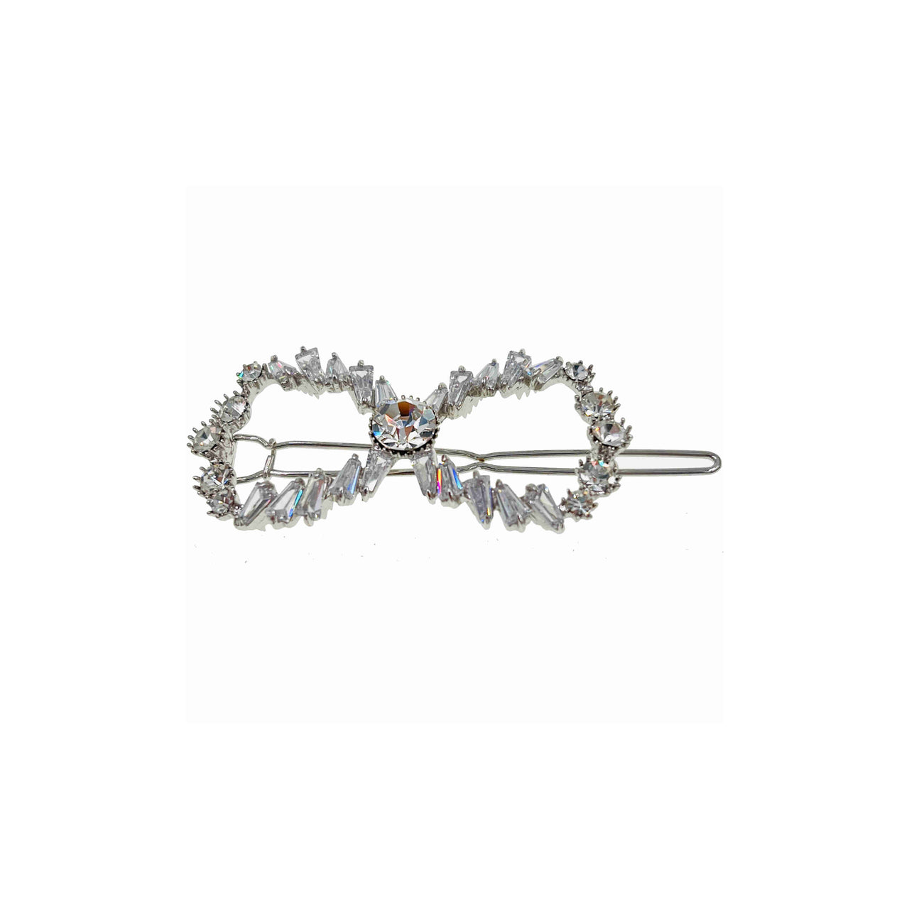 Amorette Fabien Bow Hair Clip Cubic Zirconia Crystals D3
