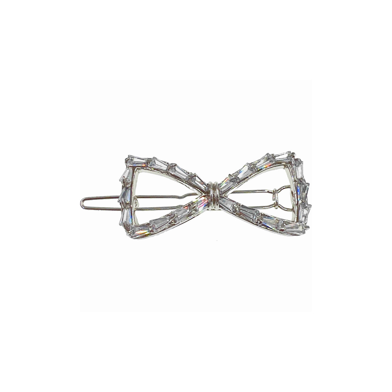 Amorette Fabien Bow Hair Clip Cubic Zirconia Crystals D4