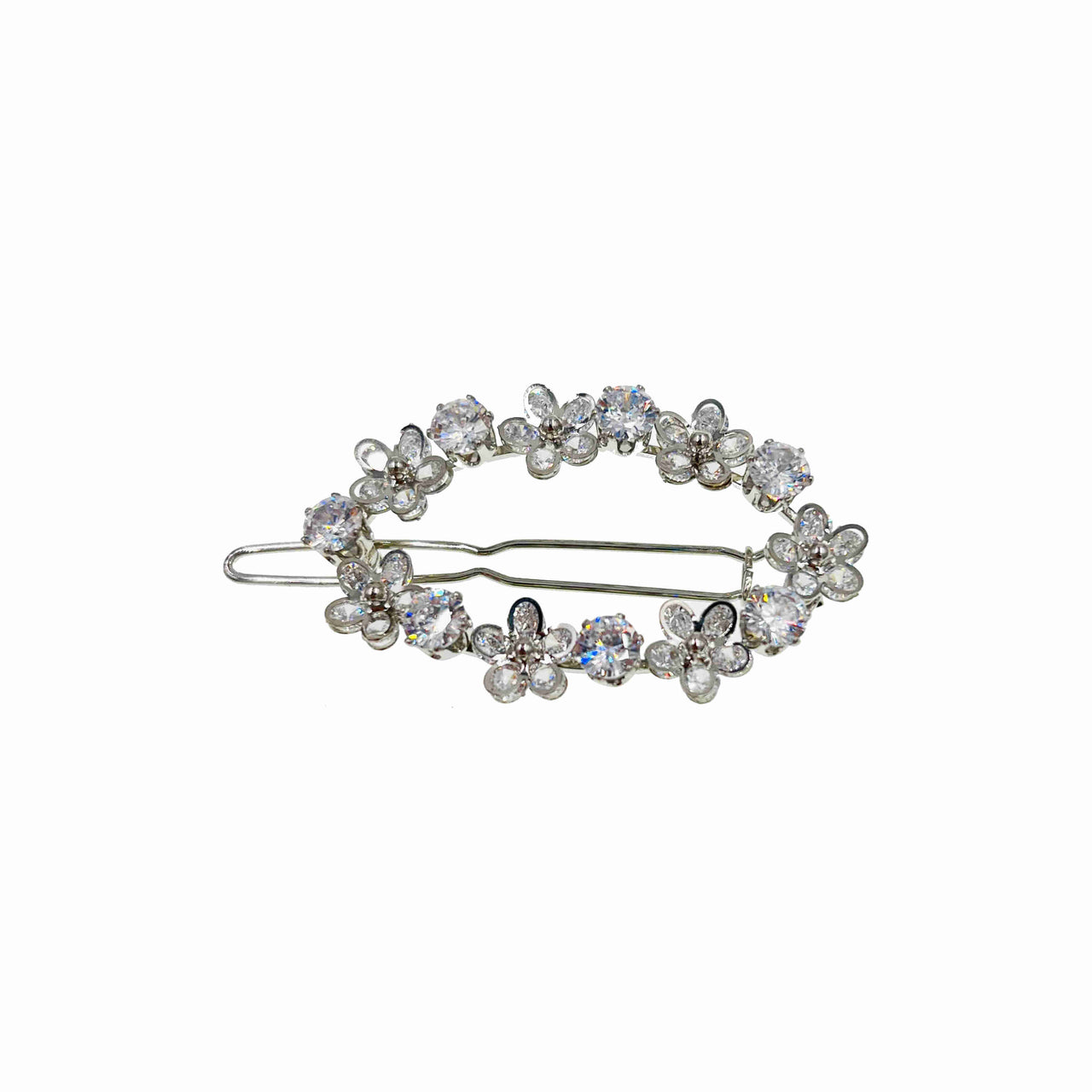 Amorette Fabien Flower Hair Clip Cubic Zirconia Crystals D5