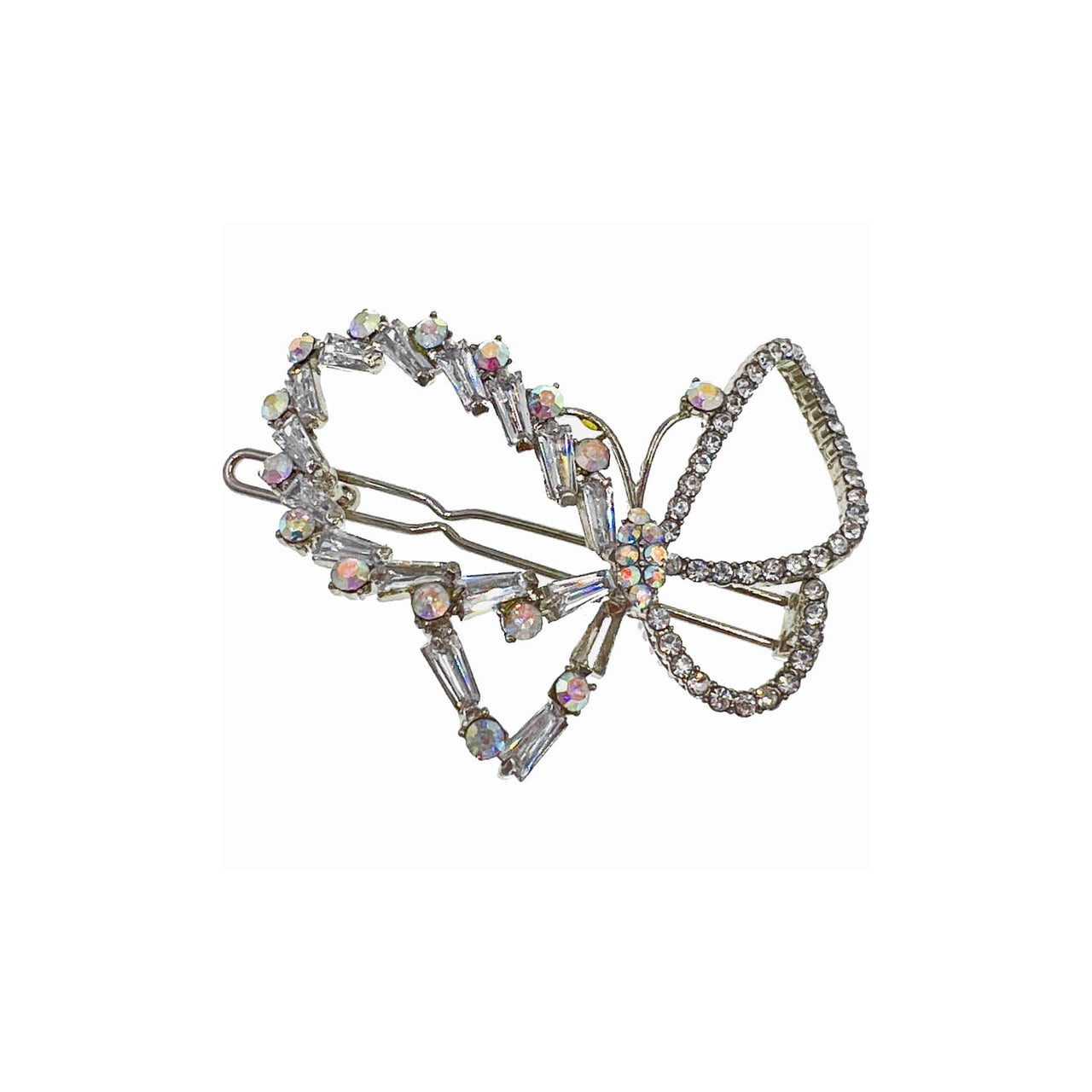 Amorette Fabien Butterfly Hair Clip Cubic Zirconia Crystals D7