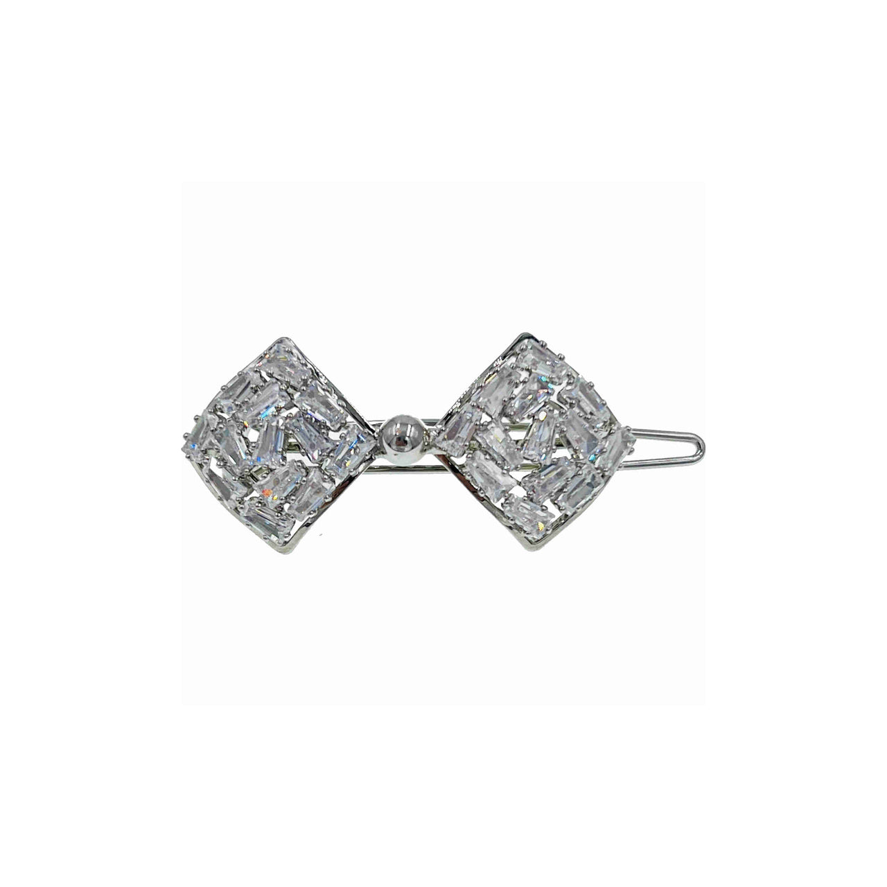 Amorette Fabien Bow Hair Clip Cubic Zirconia Crystals D8
