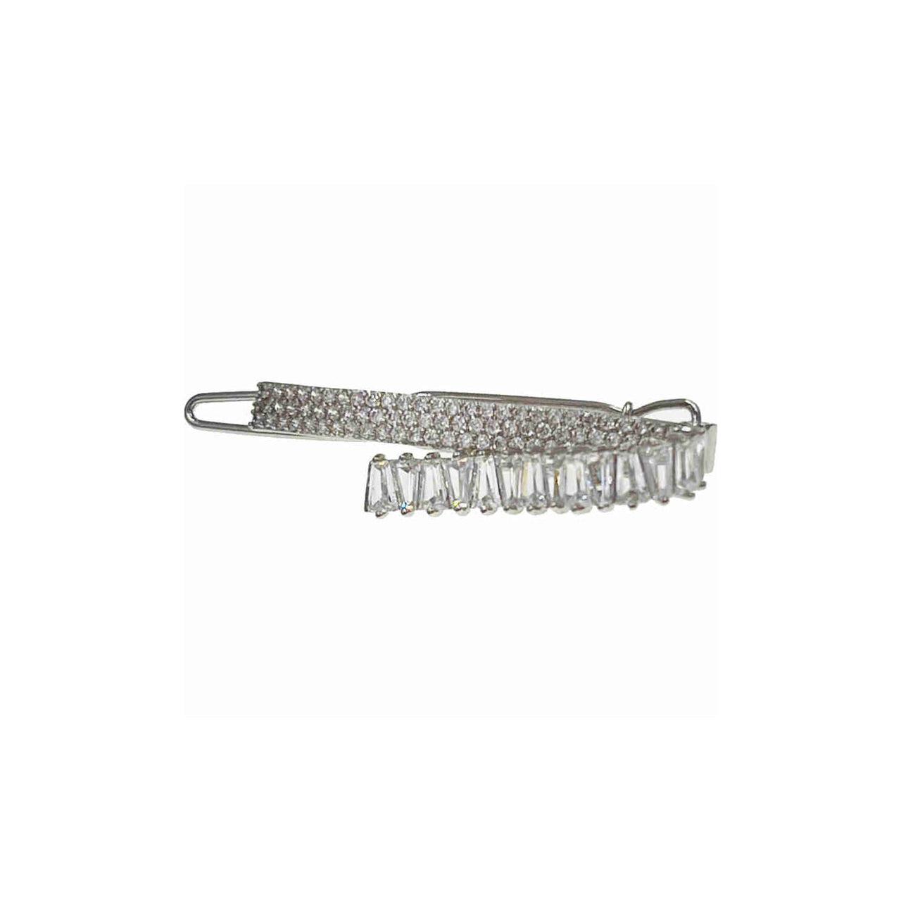 Amorette Fabien Silver Hair Clip Cubic Zirconia Crystals D24