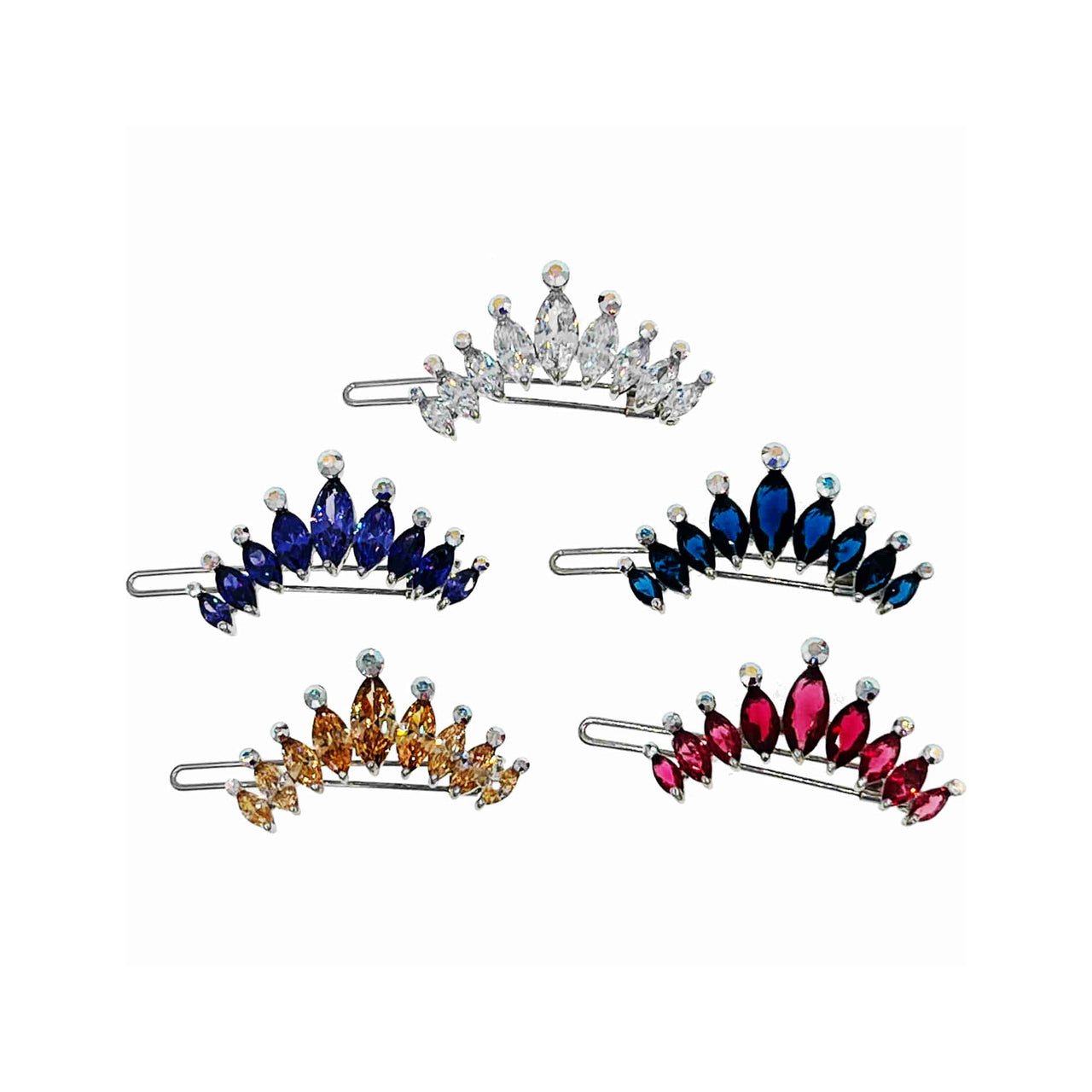 Amorette Fabien Tiara Crown Hair Clip Cubic Zirconia Crystals D15