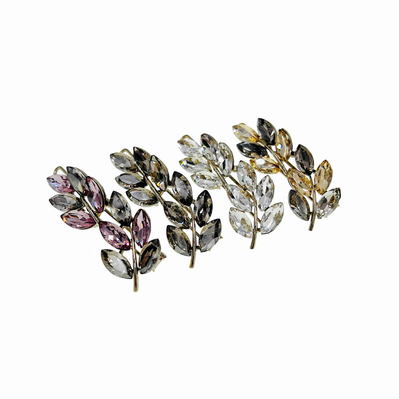 Amorette Fabien Leaf Hair Clip Hairpin Austrian Crystals D29