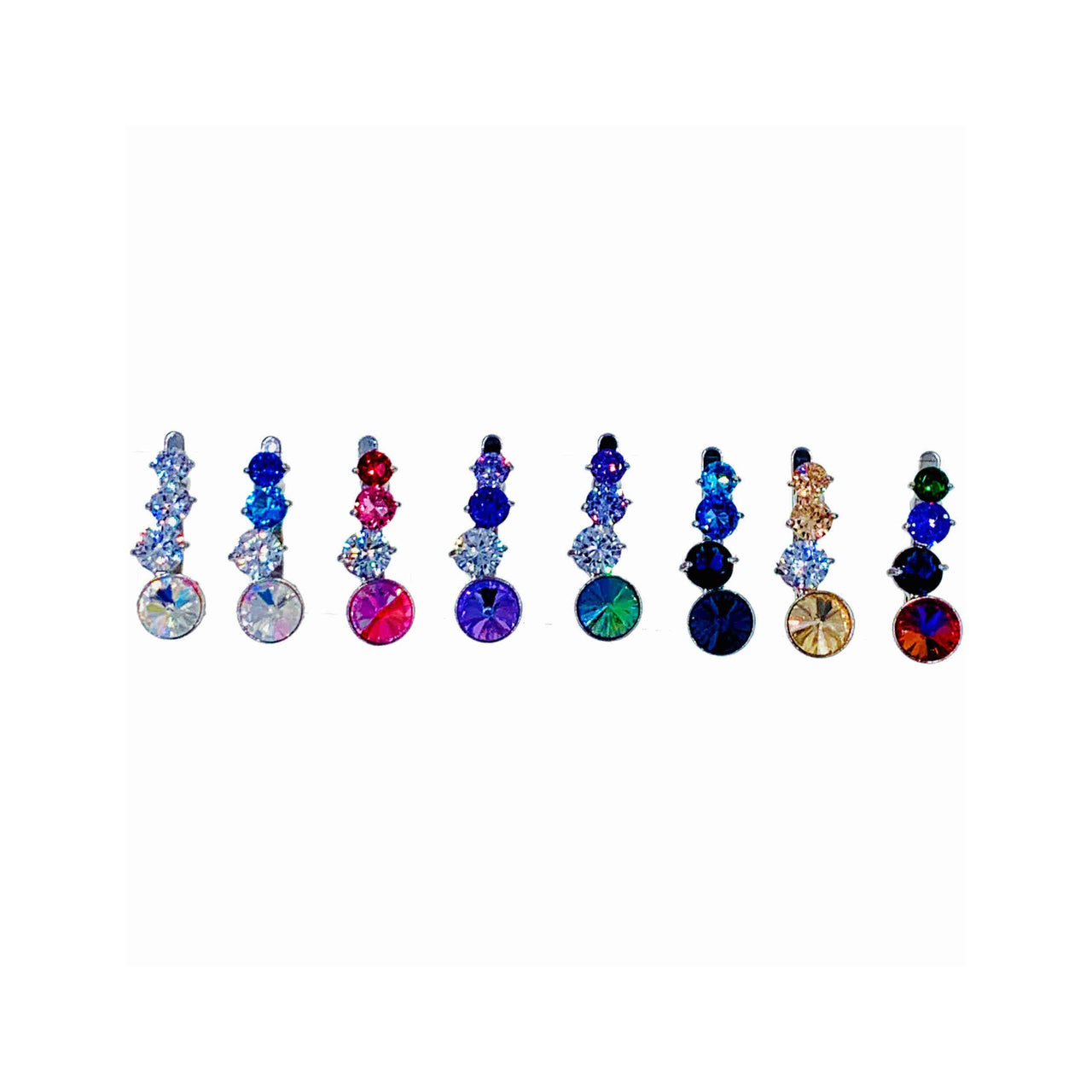 Misty Circle Magnetic Barrette Hair Clip Hairpin Cubic Zirconia & Satellite Crystal