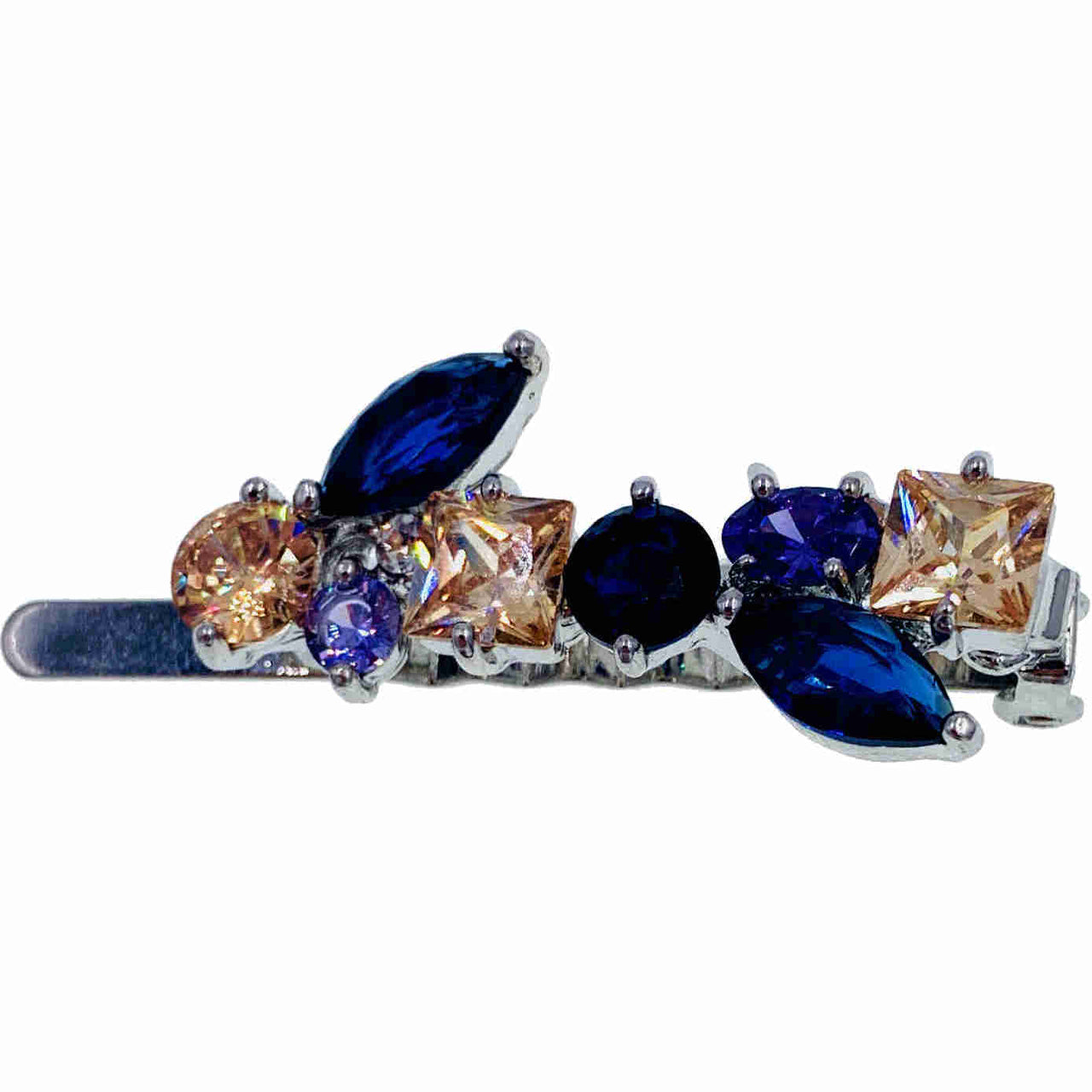 Sally Leaf Magnetic Barrette Hair Clip Cubic Zirconia Crystal CZ11