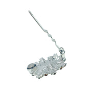 Daisy Flower Magnetic Hair Clip use Rhinestone Crystal silver base, Magnetic Clip - MOGHANT