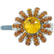 Daisy Flower Magnetic Hair Clip use Rhinestone Crystal silver base, Magnetic Clip - MOGHANT