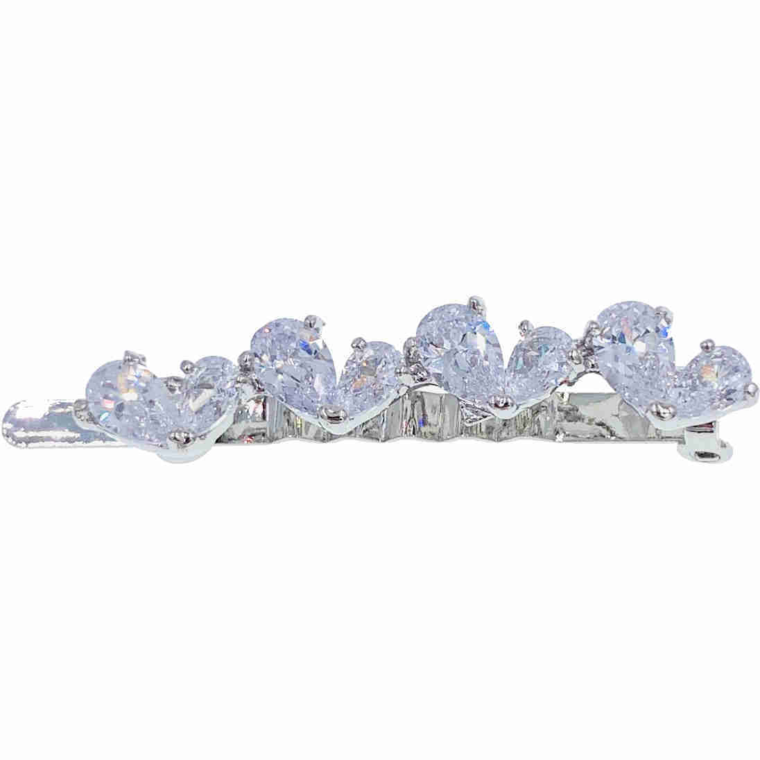 Sally Heart Magnetic Barrette Hair Clip Cubic Zirconia Crystal CZ4