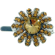 Daisy Flower Magnetic Hair Clip use Rhinestone Crystal silver base, Magnetic Clip - MOGHANT