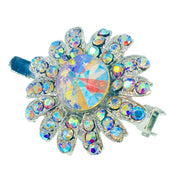 Daisy Flower Magnetic Hair Clip use Rhinestone Crystal silver base, Magnetic Clip - MOGHANT