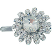 Daisy Flower Magnetic Hair Clip use Rhinestone Crystal silver base, Magnetic Clip - MOGHANT