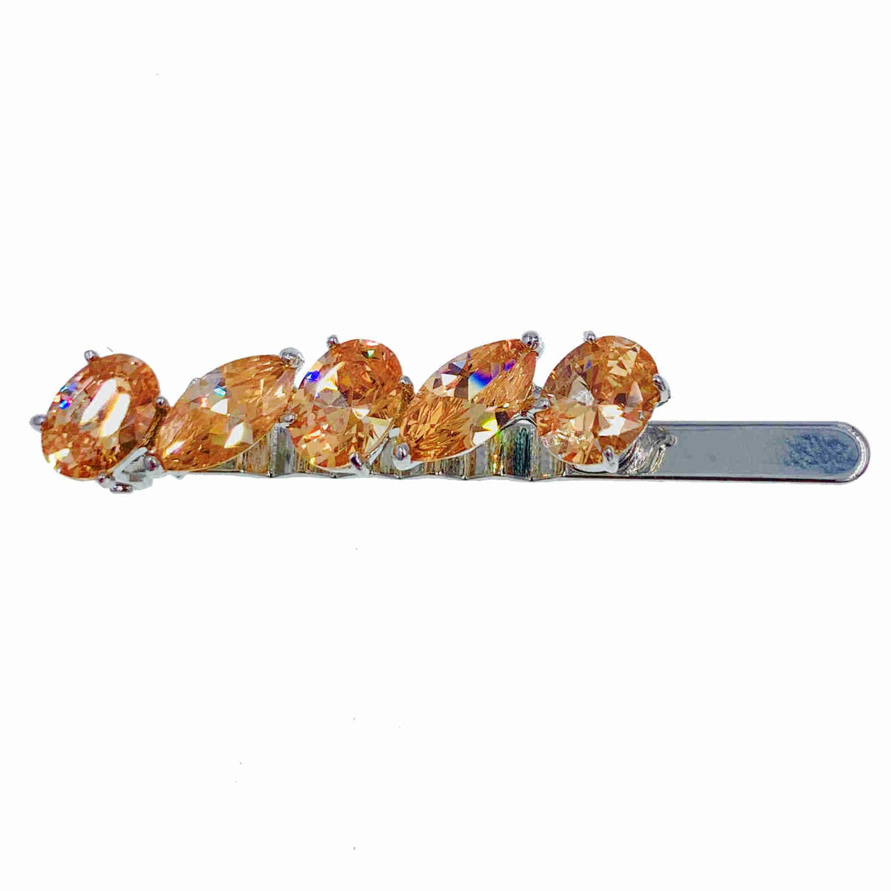 Sally Bow Magnetic Barrette Hair Clip Cubic Zirconia Crystal CZ6