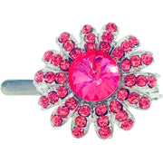 Daisy Flower Magnetic Hair Clip use Rhinestone Crystal silver base, Magnetic Clip - MOGHANT