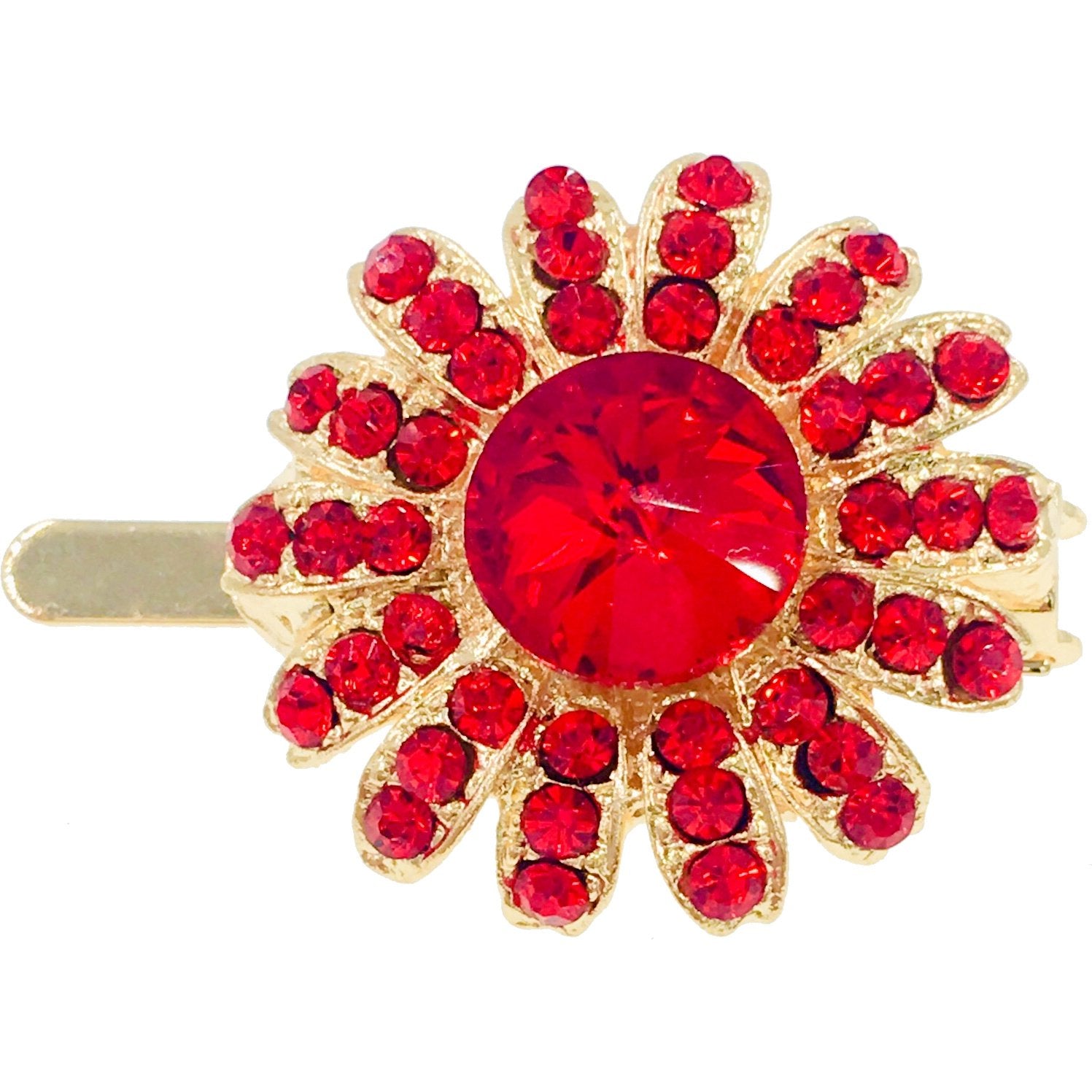 Daisy Flower Magnetic Hair Clip use Rhinestone Crystal gold base, Magnetic Clip - MOGHANT
