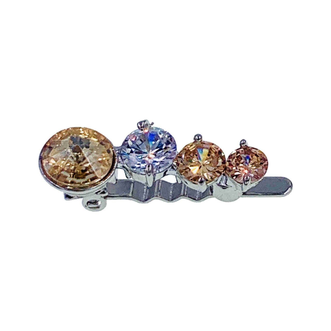 Misty Circle Magnetic Barrette Hair Clip Hairpin Cubic Zirconia & Satellite Crystal