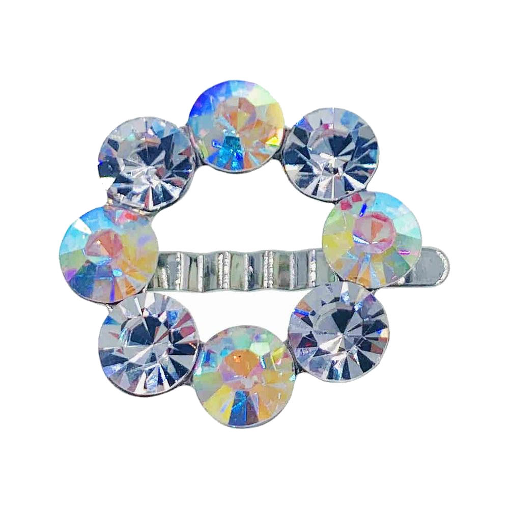 Mandy Circle Crystal Magnetic Barrette Hair Clip Geo Collection