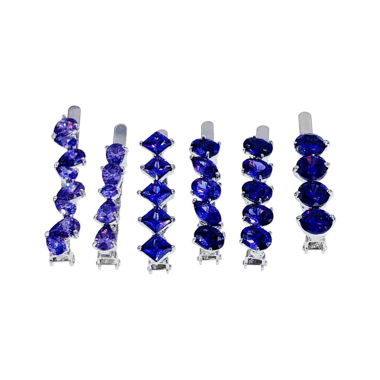 Sally Cubic Zirconia Crystal Magnetic Barrette Hair Clip Set Collection