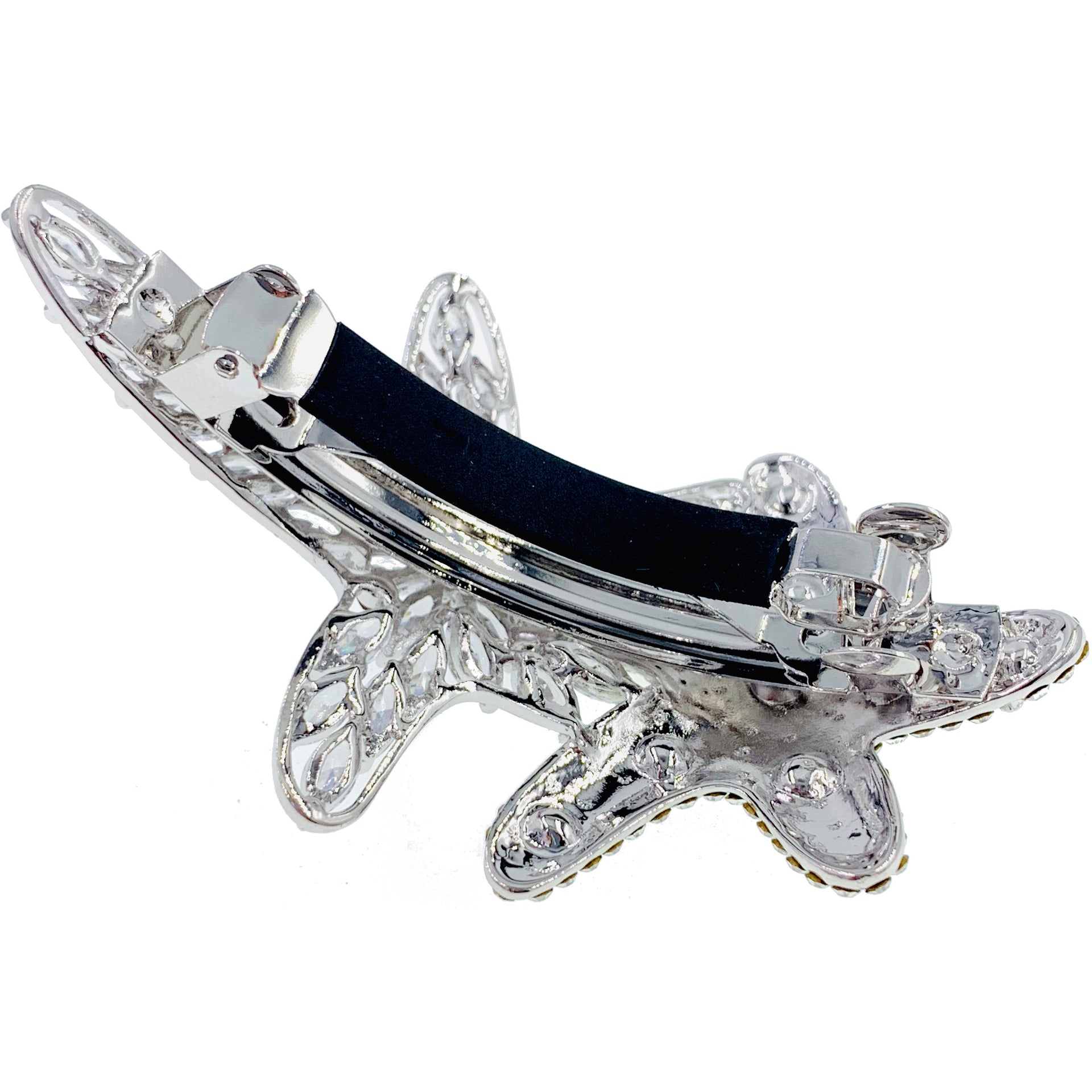 Asterina Duo Starfish Sea Star Barrette use Swarovski Crystal silver base, Barrette - MOGHANT