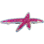 Astropecten Starfish Sea Star Barrette use Swarovski Crystal silver base Purple Blue Pink Clear Amber Brown, Barrette - MOGHANT