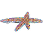 Astropecten Starfish Sea Star Barrette use Swarovski Crystal silver base Purple Blue Pink Clear Amber Brown, Barrette - MOGHANT