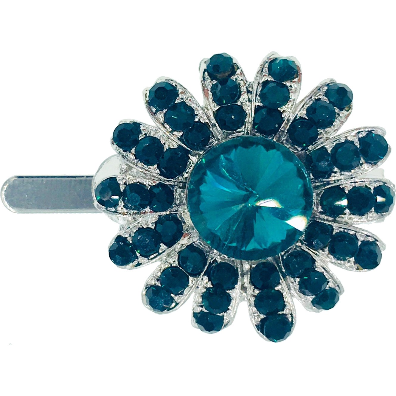 Daisy Flower Magnetic Hair Clip use Rhinestone Crystal silver base, Magnetic Clip - MOGHANT