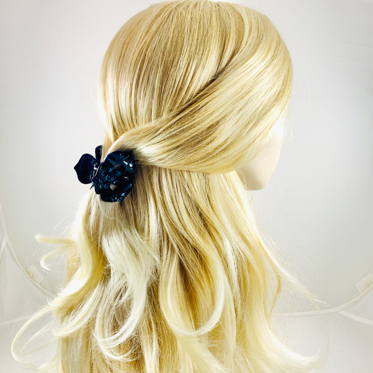 Kara Flower Hair Claw Jaw Clip Handmade use Swarovski Crystal Acrylic base, Hair Claw - MOGHANT