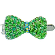 Bow Knot Magnetic Hair Clip Rhinestone Crystal silver base AB Pink Purple Red Blue Green Black Brown Clear, Magnetic Clip - MOGHANT