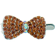 Bow Knot Magnetic Hair Clip Rhinestone Crystal silver base AB Pink Purple Red Blue Green Black Brown Clear, Magnetic Clip - MOGHANT