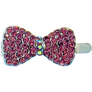 Bow Knot Magnetic Hair Clip Rhinestone Crystal silver base AB Pink Purple Red Blue Green Black Brown Clear, Magnetic Clip - MOGHANT
