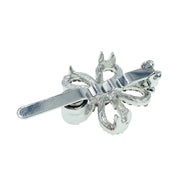 Hollow Flower Magnetic Hair Clip use Rhinestone Crystal silver base, Magnetic Clip - MOGHANT