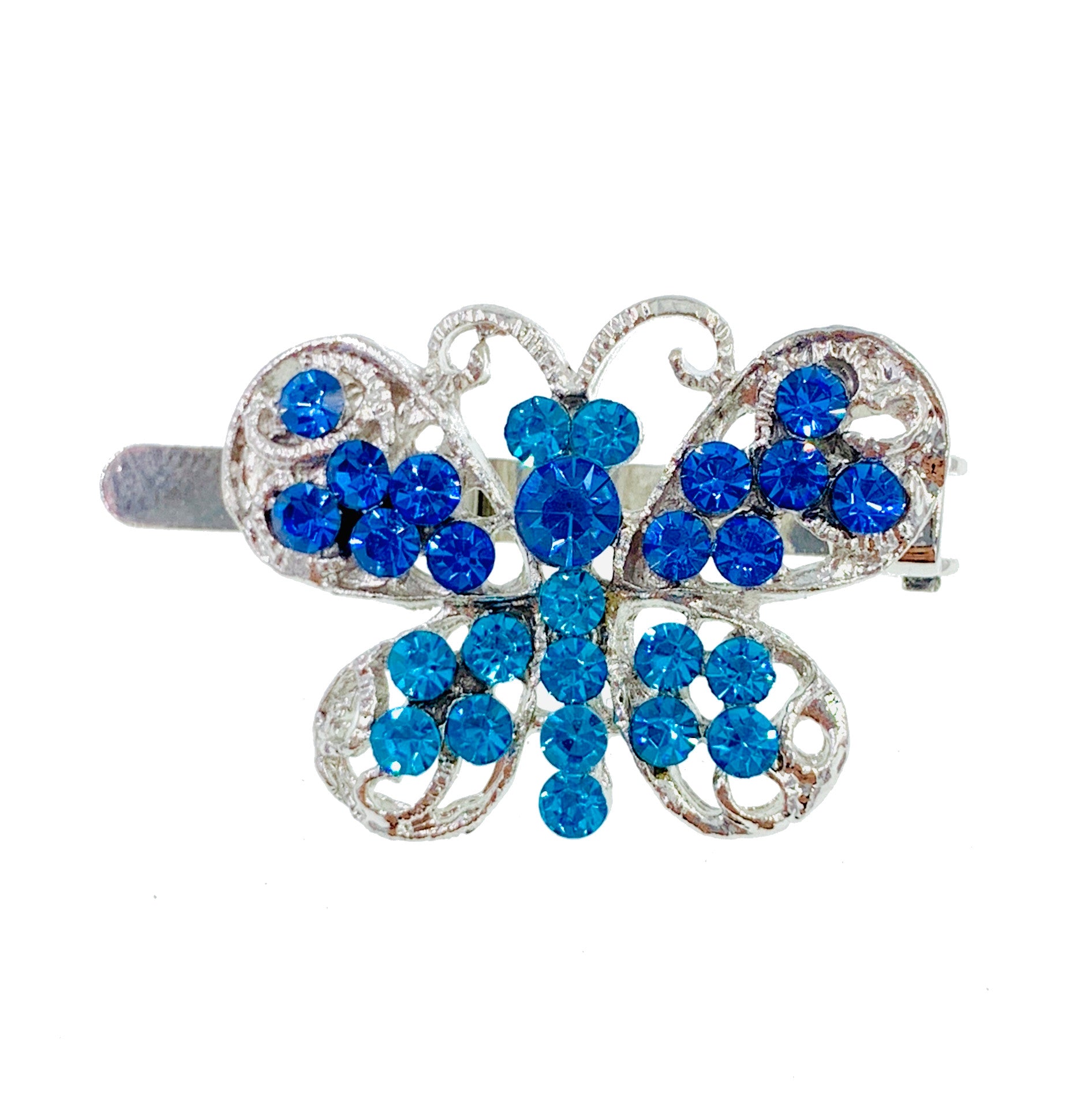 Theona Butterfly Magnetic Hair Clip Rhinestone Crystal Hairpin Small Barrette, Magnetic Clip - MOGHANT