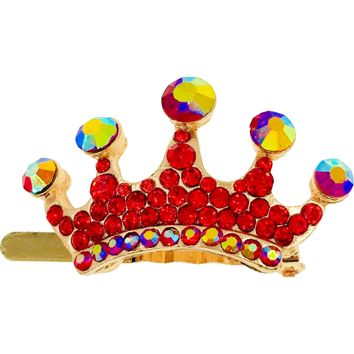 Princess Crown Magnetic Hair Clip use Rhinestone Crystal gold base, Magnetic Clip - MOGHANT