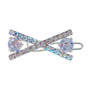 Sautoir Bow Hair Clip Swarovski Crystal silver base Pink Blue Purple Clear Brown, Hair Clip - MOGHANT