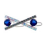 Sautoir Bow Hair Clip Swarovski Crystal silver base Pink Blue Purple Clear Brown, Hair Clip - MOGHANT