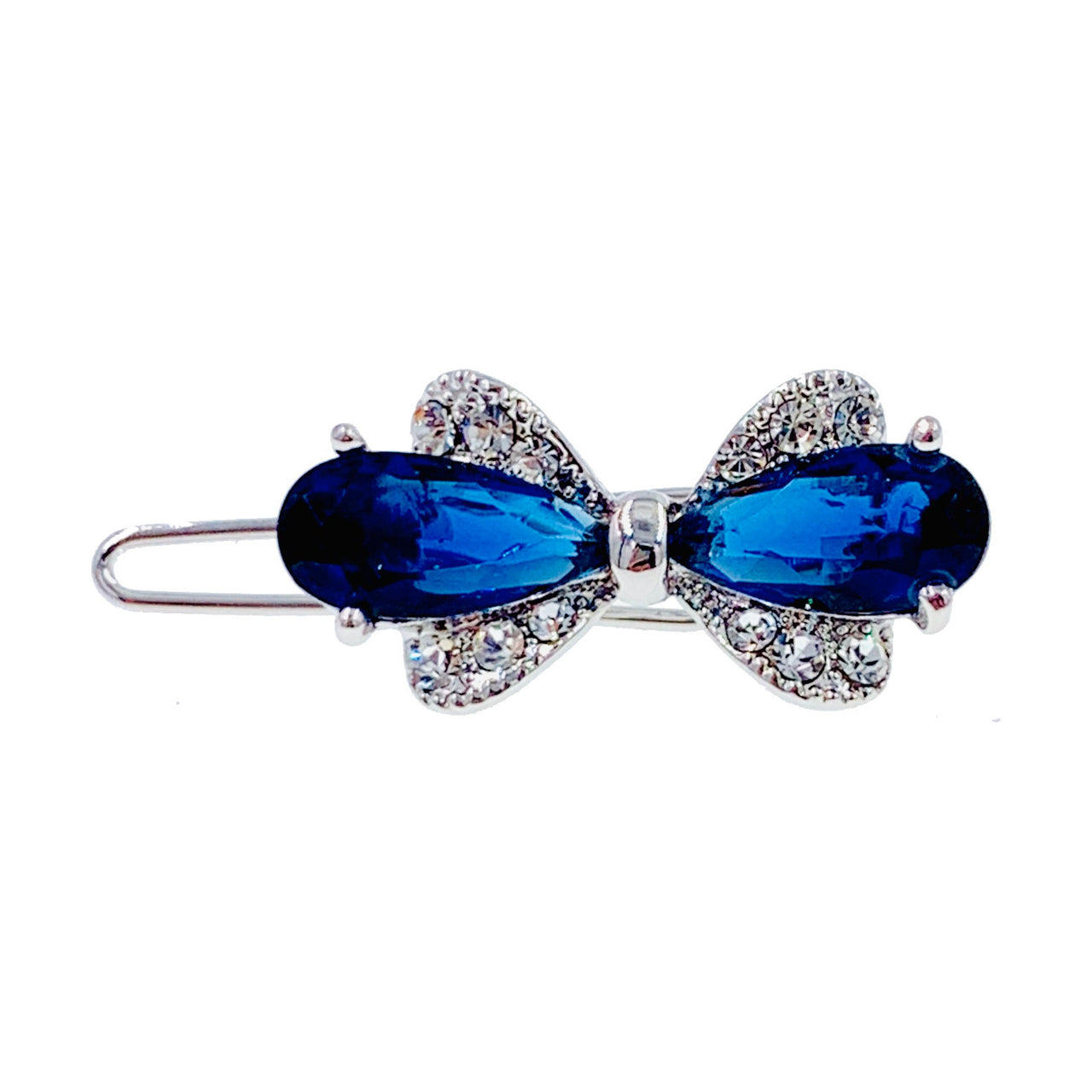 Caelina Bow Hair Clip Swarovski Crystal silver base Pink Blue Purple Clear Brown, Hair Clip - MOGHANT