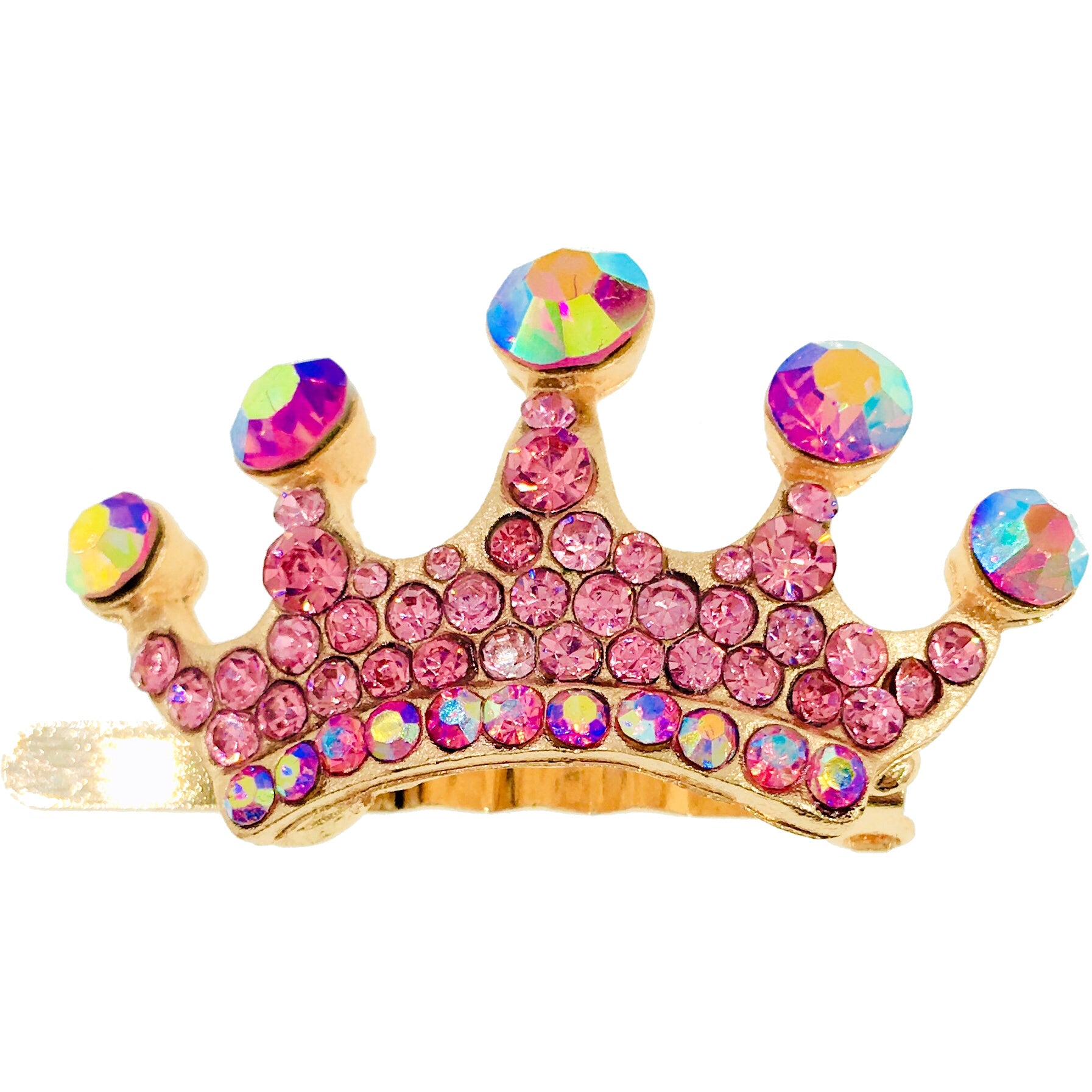 Princess Crown Magnetic Hair Clip use Rhinestone Crystal gold base, Magnetic Clip - MOGHANT