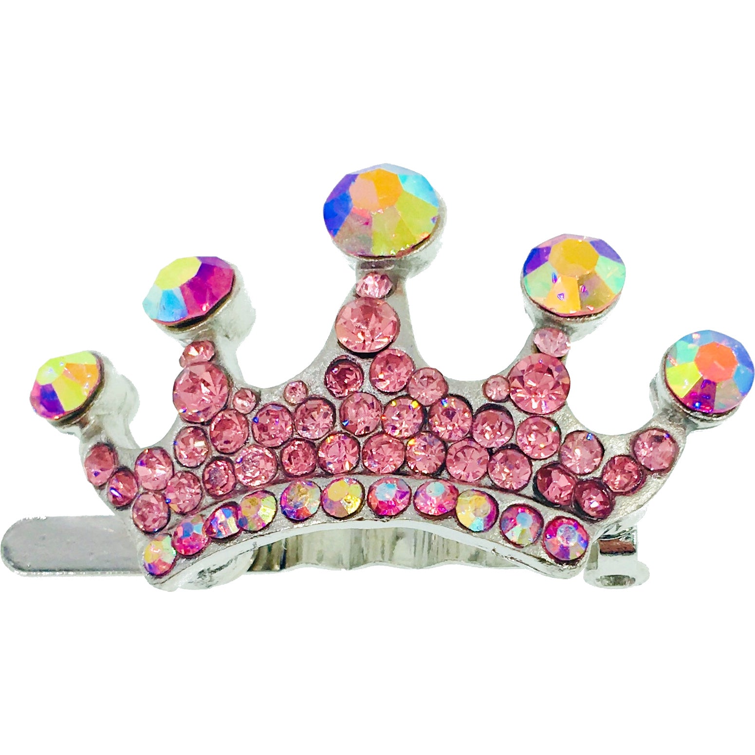 Princess Crown Magnetic Hair Clip use Rhinestone Crystal silver base, Magnetic Clip - MOGHANT