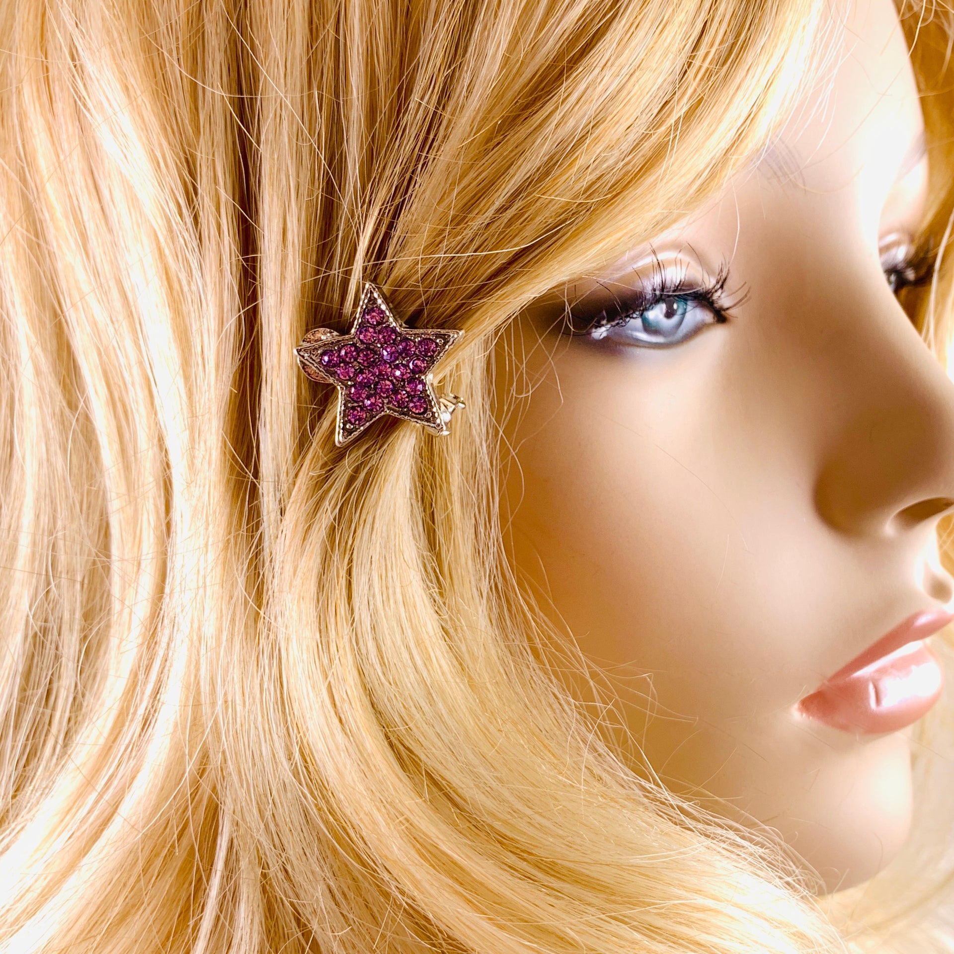 Calypso Star Magnetic Hair Clip Rhinestone Crystal  Hairpin Small Barrette, Magnetic Clip - MOGHANT