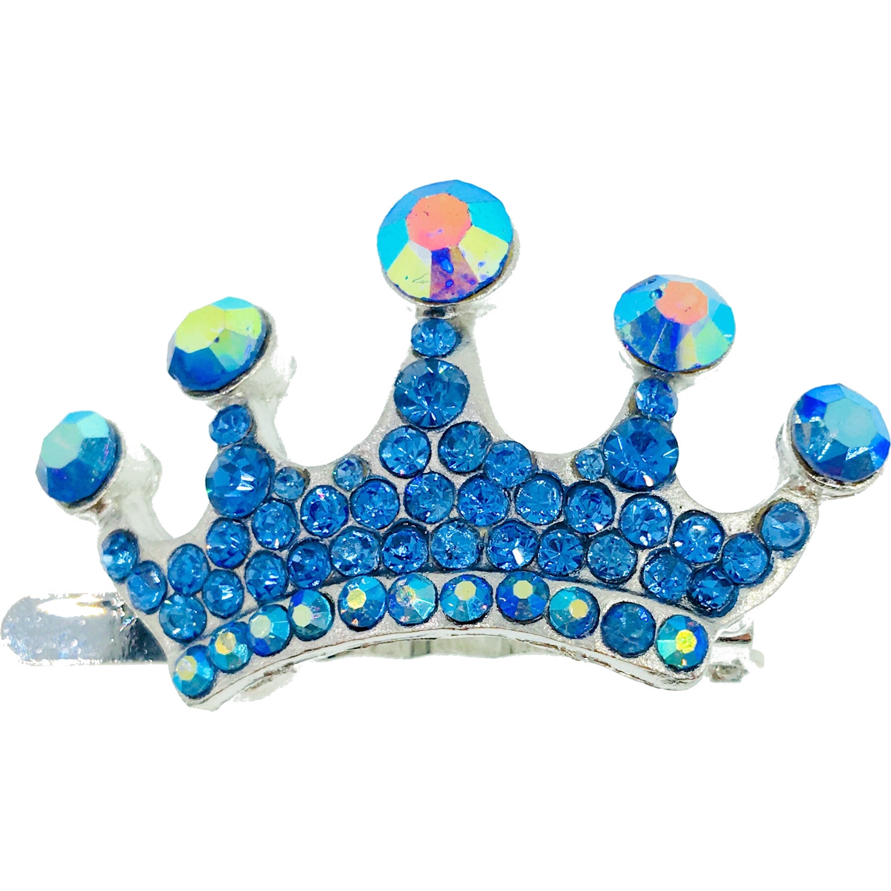 Princess Crown Magnetic Hair Clip use Rhinestone Crystal silver base, Magnetic Clip - MOGHANT