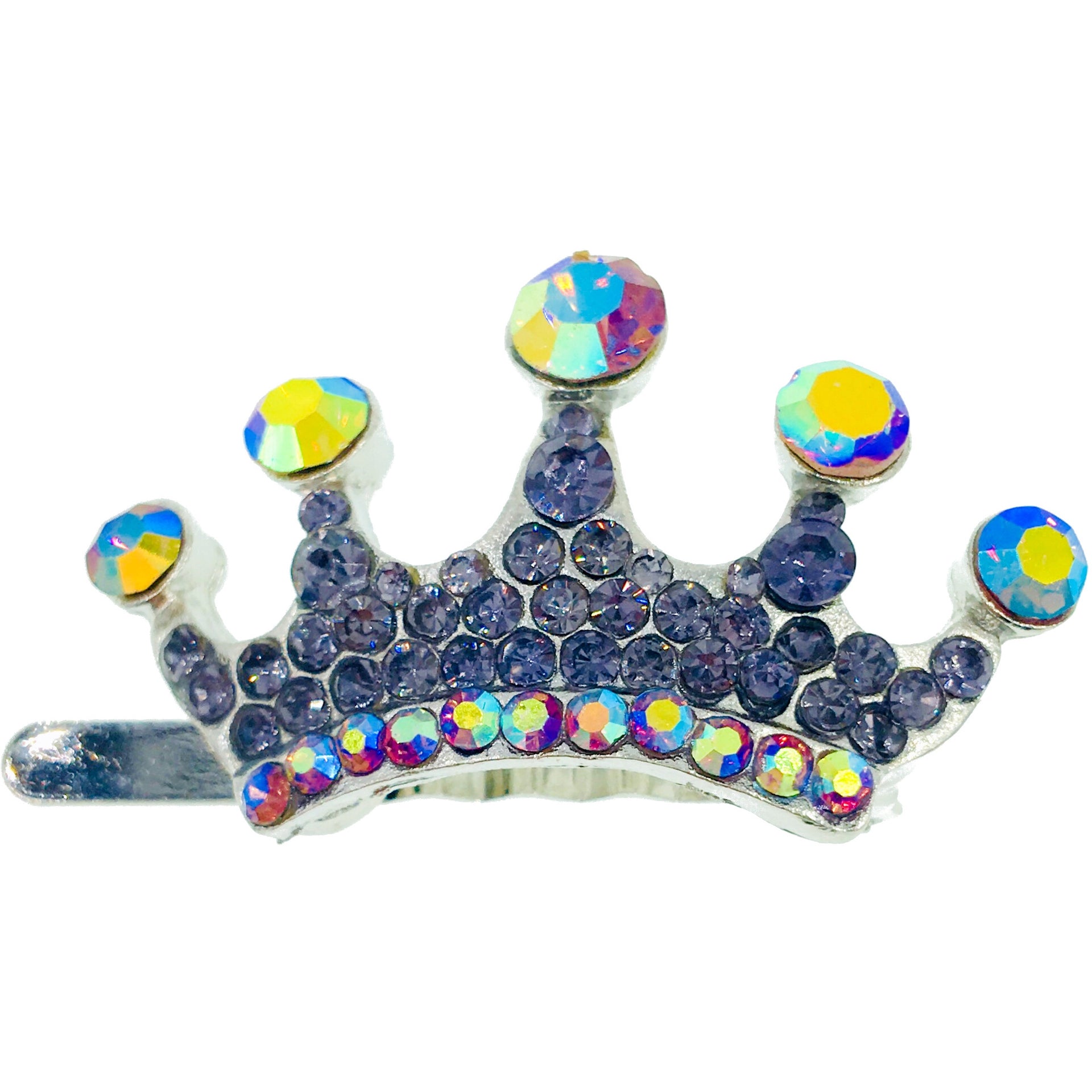 Princess Crown Magnetic Hair Clip use Rhinestone Crystal silver base, Magnetic Clip - MOGHANT