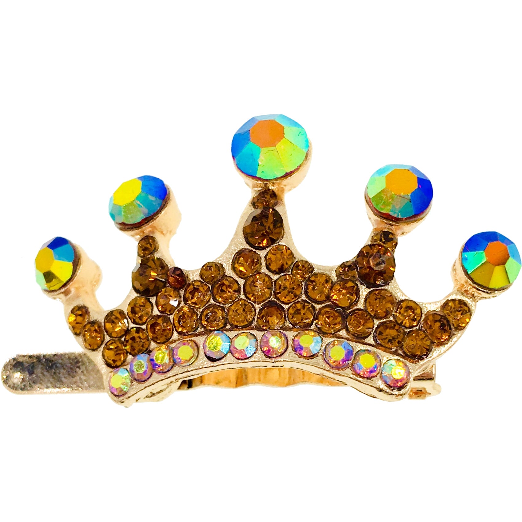 Princess Crown Magnetic Hair Clip use Rhinestone Crystal gold base, Magnetic Clip - MOGHANT