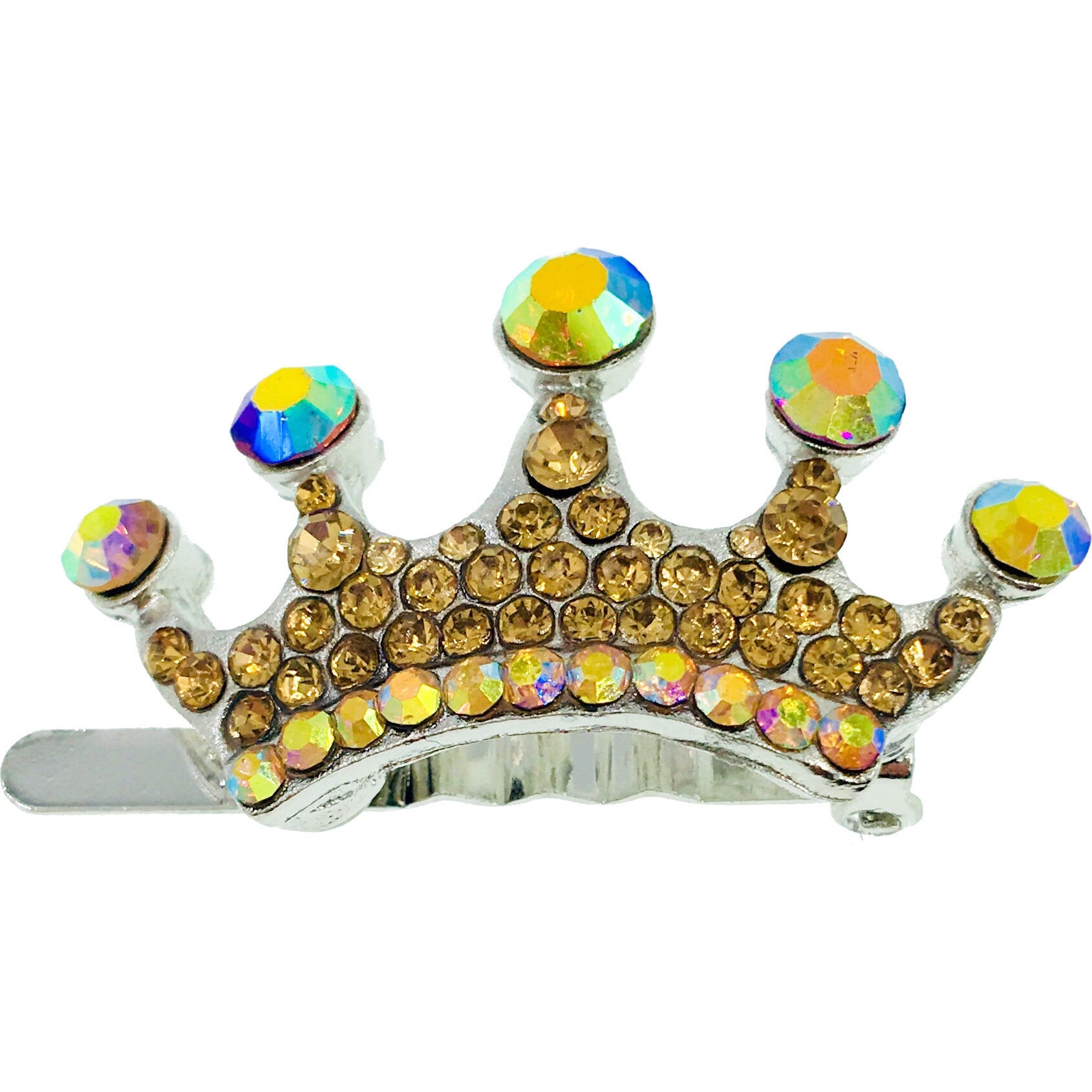 Princess Crown Magnetic Hair Clip use Rhinestone Crystal silver base, Magnetic Clip - MOGHANT