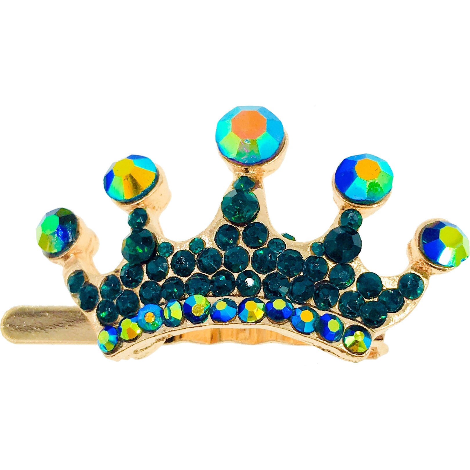 Princess Crown Magnetic Hair Clip use Rhinestone Crystal gold base, Magnetic Clip - MOGHANT