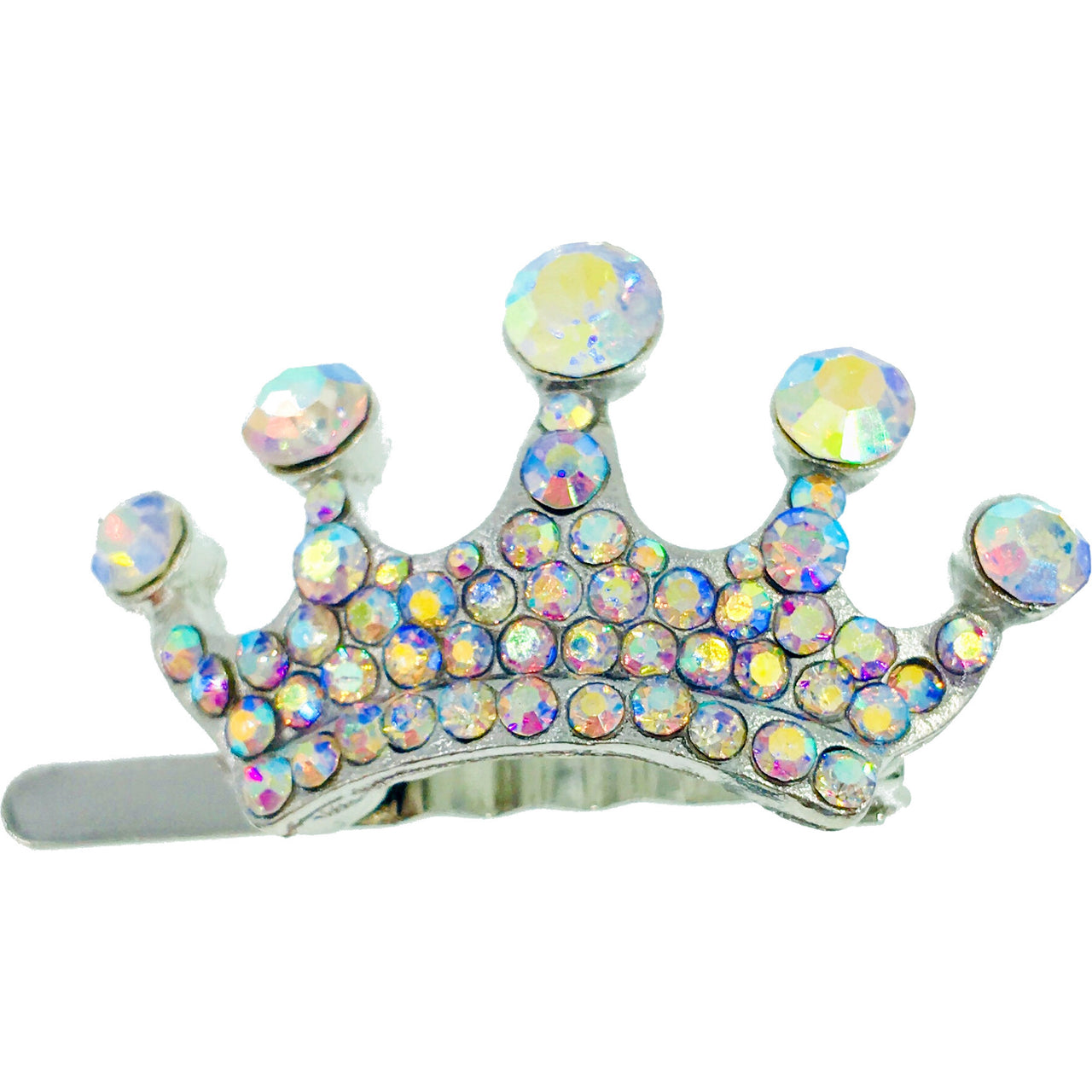 Princess Crown Magnetic Hair Clip use Rhinestone Crystal silver base, Magnetic Clip - MOGHANT