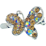Little Butterfly Magnetic Hair Clip Rhinestone Crystal silver base, Magnetic Clip - MOGHANT