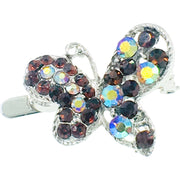 Little Butterfly Magnetic Hair Clip Rhinestone Crystal silver base, Magnetic Clip - MOGHANT