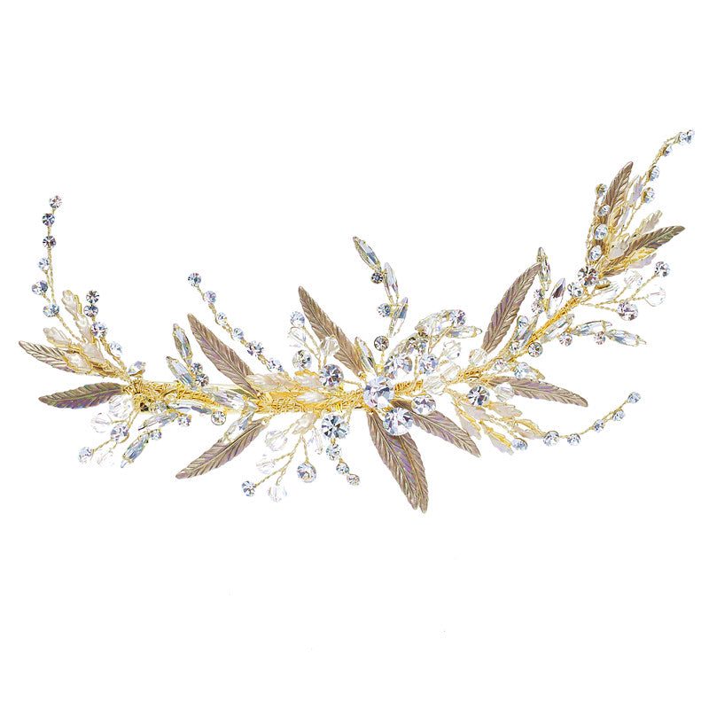 Camilla Handmade Wedding Hair Comb Clip Austrian Crystals Light Gold