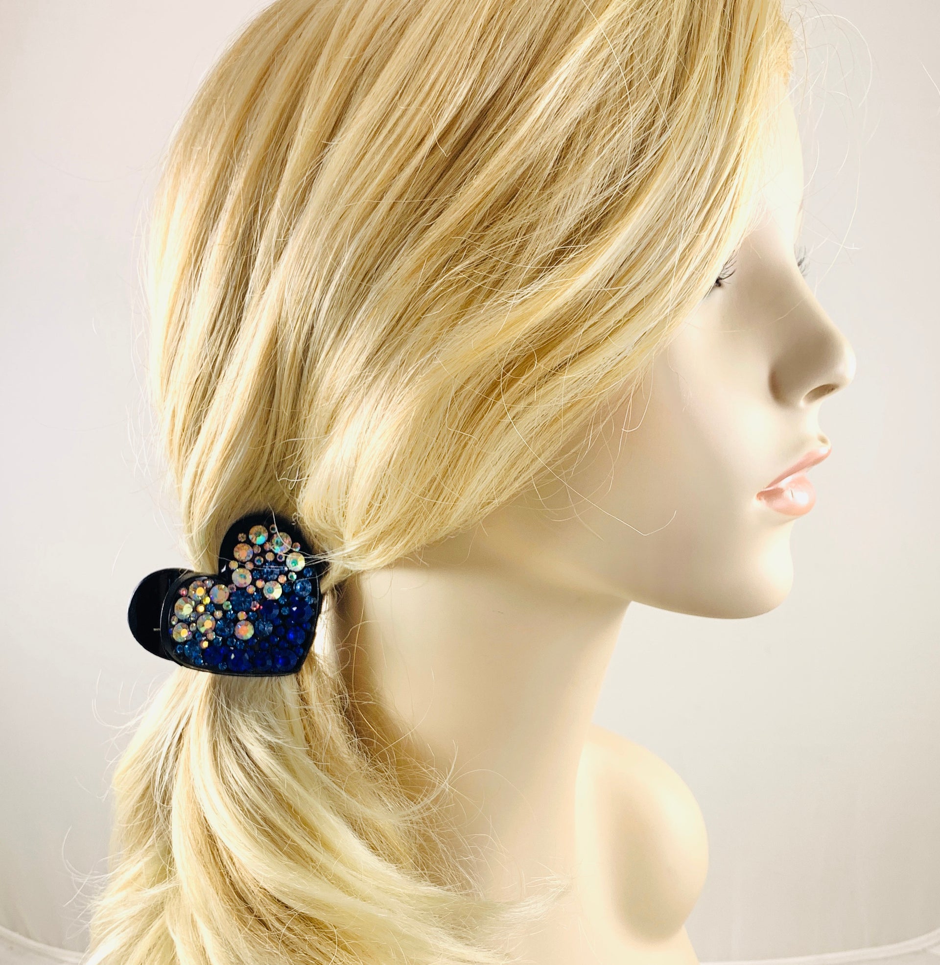 Elsie GEO Heart Handmade Acrylic Hair Claw JAW Rhinestone Crystal Hairpin, Hair Claw - MOGHANT