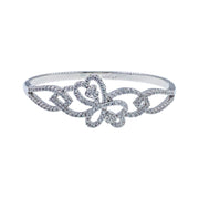 Sylvana Cubic Zirconia Bangle Bracelet Silver, Bracelet Bangle Cuff - MOGHANT